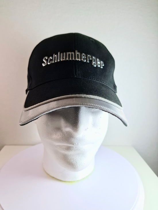Schlumberger Vintage Black and Gray Logo Cotton Baseball Cap